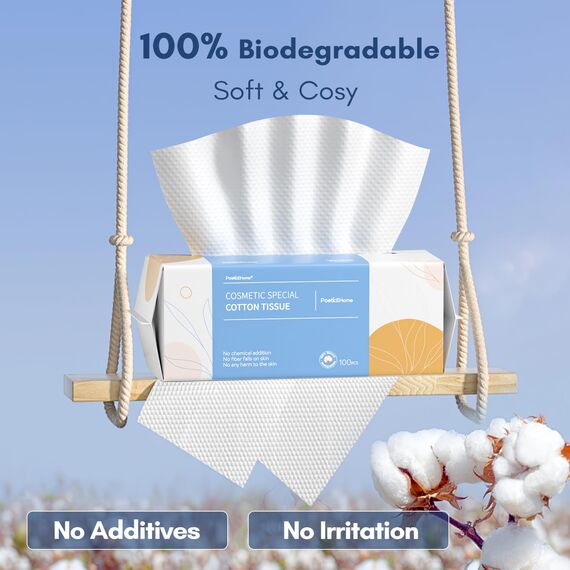 PoeticEHome Einweg-Gesichtshandtuch – ultraweiche Baumwolltücher – fusselfreie Gesichtsreinigungstücher