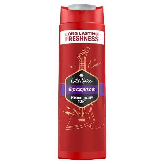 Old Spice Rockstar 3-in-1 Duschgel für Haar, Gesicht und Körper 400 ml, langanhaltende Frische, Duft von Parfumqualität, Tiefenreinigung