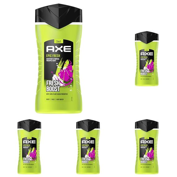 Axe 3in1 Duschgel & Shampoo, Epic Fresh, 250 ml (Packung mit 5)