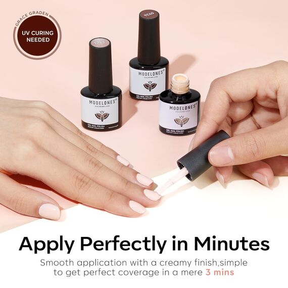 modelones UV Nagellack Braun, Gel Nagellack Shellac Set 6 Farben Nude Glitzer Neutral, Winter Gellack Soak Off Natur Gel Polish Nageldesigns,UV-LED UV Gel Lack,Shellac Nagellack Set für Anfänger DIY