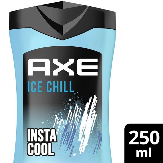 Axe 3-in-1 Duschgel & Shampoo Ice Chill für langanhaltende Frische und Duft nach der Dusche dermatologisch getestet 250 ml (Packung mit 5)