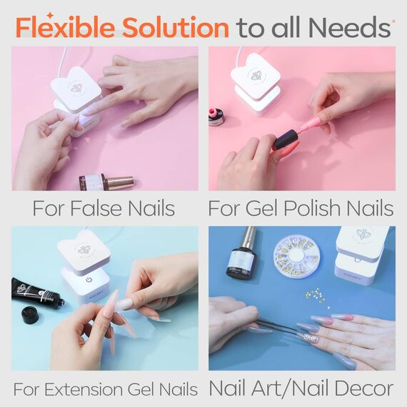 Modelones Mini Uv Lampe für Nägel, Nagellack Uv Lampe Nageltrockner, 2 Timer-Modi Nagel Lampe für Uv Nagellack-Polygel-Builder-Nail Tips-Glue Gel für Anfänger, DIY Salon,USB Nagellampe für Reisen