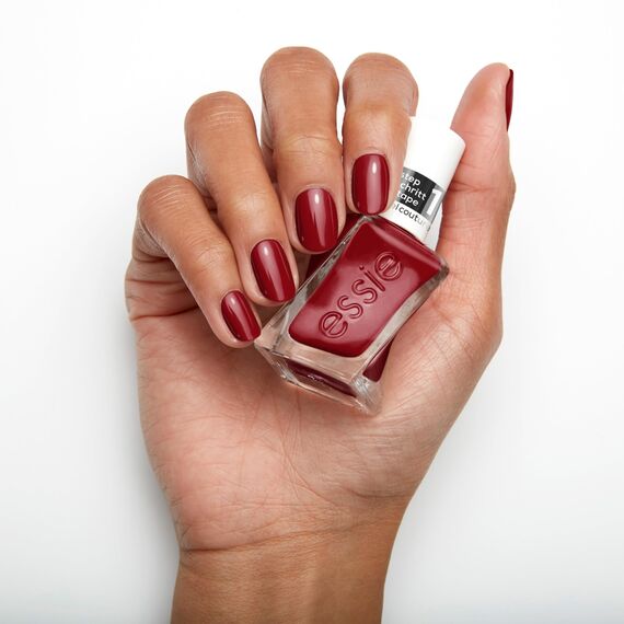 essie gel by essie langanhaltender Nagellack mit glänzendem Finish, Maniküre ohne UV-Licht, Gel Couture, Farbe: Nr. 509 paint the gown red, Rot, 1 x 13,5 ml