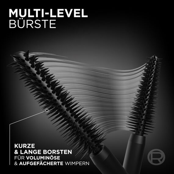 L'Oréal Paris Mascara, Wimperntusche für extra Definition und extra Volumen, Mit Panorama-Bürste und Panorama Effekt, Volume Million Lashes, Black (Schwarz), Doppelpack