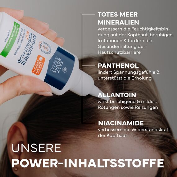 Salthouse Totes Meer Therapie Anti-Juckreiz Kopfhaut-Fluid Akut, beruhigende Leave-on-Pflege ohne Ausspülen, mit Panthenol & Niacinamid, bei Kopfhautjucken, 75ml