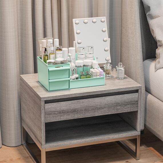 DancesCat Make Up Kosmetik Organizer mit Schubladen, Makeup Organizer Aufbewahrung Kosmetikbox für Waschtische, Schminktisch Organizer Box für Schlafzimmer, Badezimmer, Große Schmink Organizer (Grün)