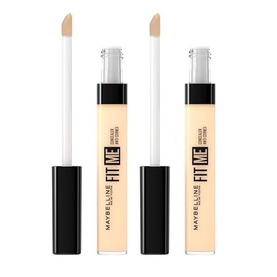 Maybelline New York Abdeckstift, Fit Me! Concealer, Für makellose Haut, Alle Hauttypen, Nr. 06 Vanilla, 6,8 ml (Packung mit 2)