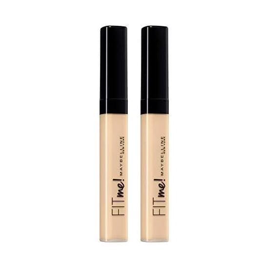 Maybelline New York Abdeckstift, Fit Me! Concealer, Für makellose Haut, Alle Hauttypen, Nr. 15 Fair, 6,8 ml (Packung mit 2)