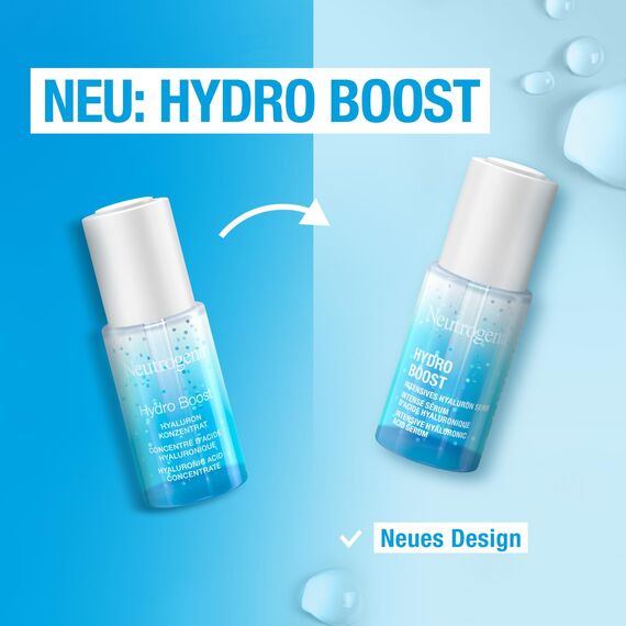 Neutrogena Hydro Boost Hyaluron Konzentrat (15ml), Gesichtspflege Mit 2 Formen Von Hyaluronsäure, Provitamin B5 & Präbiotischer Technologie, Spendet Intensive Feuchtigkeit (Packung mit 3)