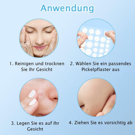 360 Stück Pickel Patch Hydrokolloid Acne Pimple Patches Anti-Akne Patch Unsichtbare für Tag & Nacht mit Teebaumöl, Salicylsäure,Centella Asiatica｜4 Größen 8 mm,10 mm,12 mm,14 mm