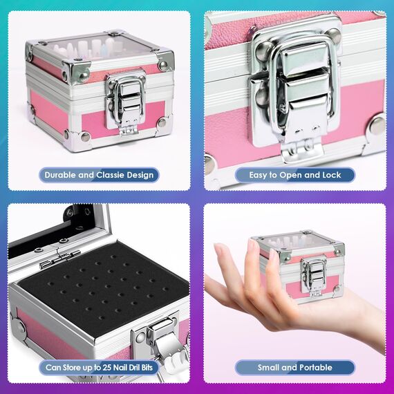 26 Teiliges Nagelfräser Aufsätze Bits mit Halterung, 3/32 Zoll Keramik bits für Gelnägel, Diamant Nagelhaut Feile Entferner Bits, Nagelbohrer Bits für Acryl Nagel Maniküre und Pediküre, Zuhause&Salon