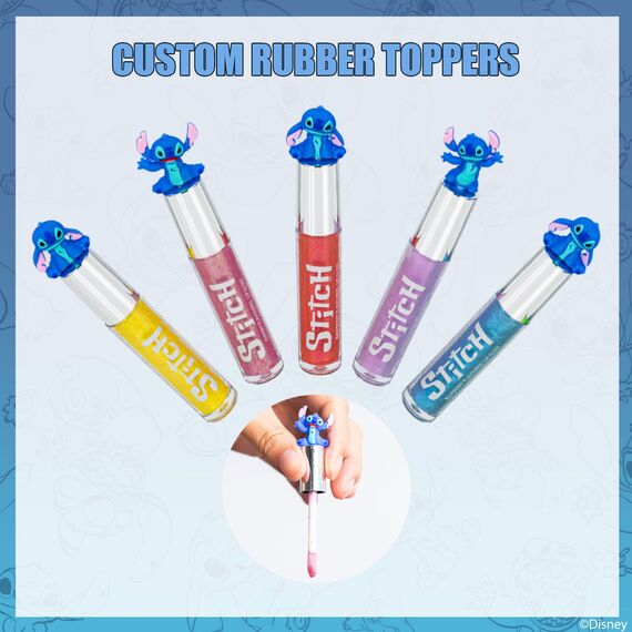 Stitch 10-teiliger Lipgloss auf Pflanzenbasis, Partygeschenke für Mädchen, erstes Make-up-Set für Mädchen, perfekt für Partys, Übernachtungen und Geburtstagsgeschenke, ab 3 Jahren, von Townley Girl