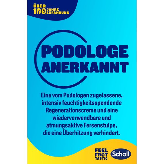 Scholl Overnight Fußpflege-Set, Fußpflege Creme 60ml, wiederverwendbare Gel-Fersensocken 1 Paar - bei trockenen Füße, sichtbare Ergebnisse in 1 Nacht, enthält 5% Urea, Shea Butter und Kokosnussöl