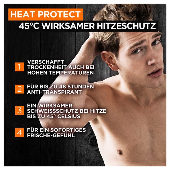 L'Oréal Men Expert XXL Deoroller für Männer, Deo Roll-On gegen Schweißgeruch, Schwitzen und Achselnässe, Herren Deodorant für hohe Temperaturen bis zu 45°C ohne Alkohol, Heat Protect, 1 x 100 ml