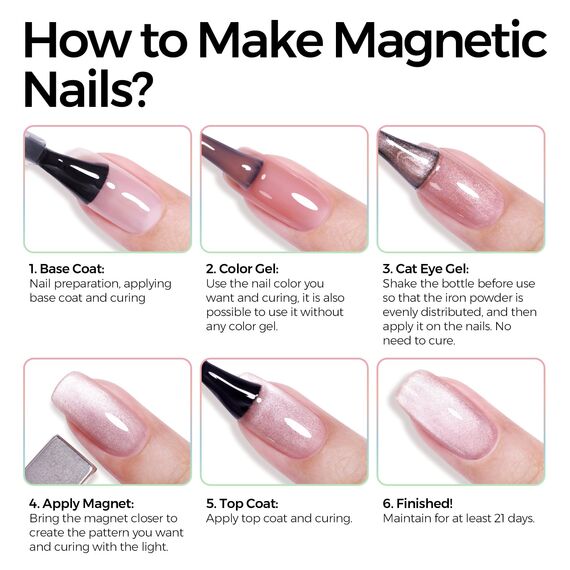 TOMICCA Cat Eyes UV Nagellack Set, 4 Farben Glitzer Rosa Gel Nagellack UV LED Gel Nägel Polish für Anfänger DIY Home & Nail Art Maniküre Salon, 8ML