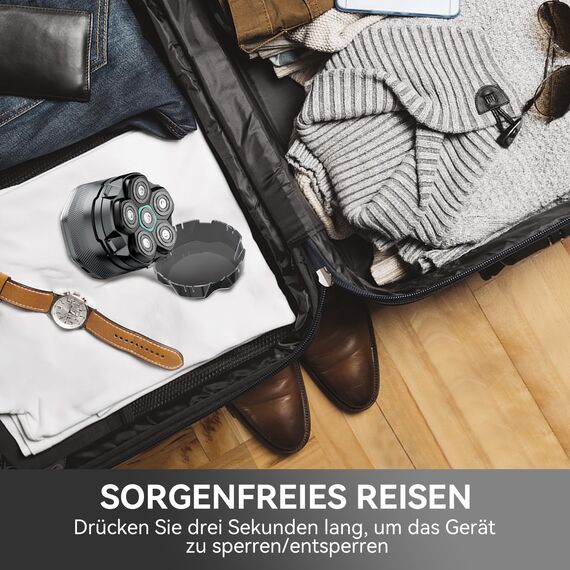 Glatzen Rasierer Herren, kensen Kopfrasierer Glatze Wasserdicht Kopf Rasierer Herren Wiederaufladbar Typ-c Head Shaver Men Magnetische Leicht zu Reinigen Akkulaufzeit 160 Mins