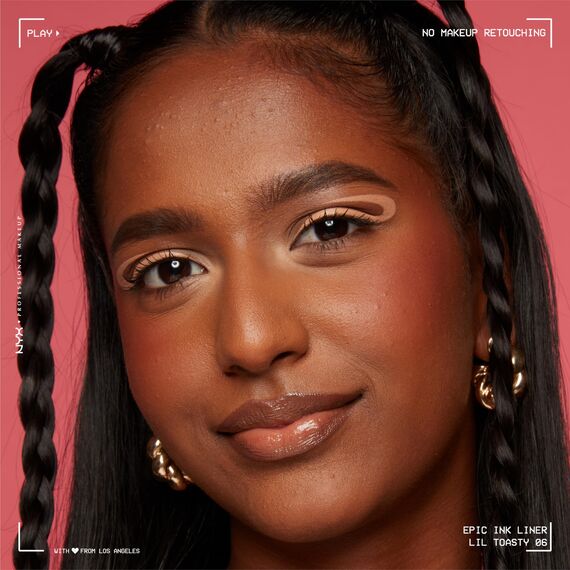 NYX Professional Makeup Epic Ink Eye Liner, Filzstift, Wasserfest, Für präzise Lidstriche, Intensive Farbe und langanhaltender Effekt, Für alle Augenfarben, Vegane Formel, Lil Toasty, 1 Stück