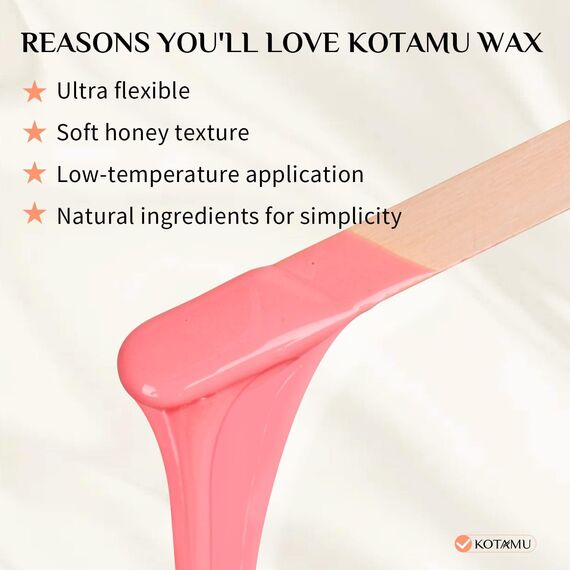 KOTAMU Rose Wachs für Haarentfernung, 450g Pink Waxing für Gesicht Augenbrauen Beine Arme Bikini Full Body Sensible Haut ohne Wachsstreifen, Wax für Mann Frau Hause und im Salon