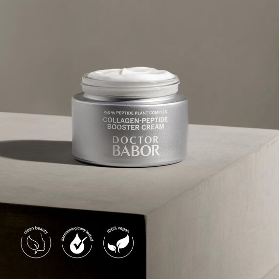 DOCTOR BABOR Collagen-Peptide Booster Cream | Feuchtigkeitsspendende Gesichtscreme für intensive Straffung | Anti-Falten Creme für sichtbar glatte Haut | Für Gesicht, Hals & Dekolleté | vegan| 50ml