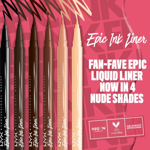 NYX Professional Makeup Epic Ink Eye Liner, Filzstift, Wasserfest, Für präzise Lidstriche, Intensive Farbe und langanhaltender Effekt, Für alle Augenfarben, Vegane Formel, Dark Chocolate, 1 Stück