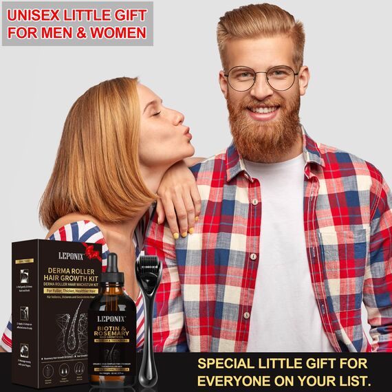 Dermaroller Haare Rossmarin Öl Haare Wachstum Set 0.25mm Microneedling Roller mit Haarserum für Haarwachstum Haarwuchsmittel Haarwachstum Beschleunigen Anti-Haarausfall