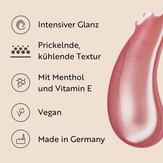 M. Asam MAGIC FINISH Push-up Lipgloss Rosewood Light (4 ml) - Plumping Rosenholzfarbener Lipgloss Für Volle, Glänzende Lippen, Angereichert Mit Hyaluron, Prickelnder Push-up Effekt.