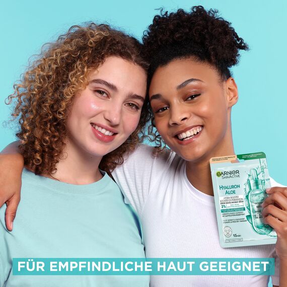 Garnier Serum-Tuchmaskenset Aloe Vera für alle Hauttypen, Erfrischend und feuchtigkeitsspendend, Mit Hyaluronsäure, Aloe Vera und Glycerin, SkinActive, Aloe Hydra Booster Serum-Tuchmaske, 5x 28g