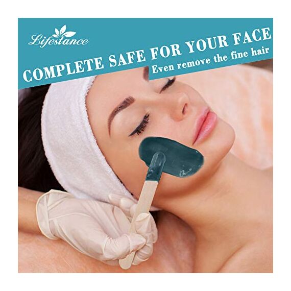 Lifestance Waxing Set Professionell, Wachswärmer Wachs Haarentfernung mit 400g Wax, 20 Wachsstäbchen, 10 Augenbrauen Stäbchen, ein Vor- und Nachbehandlungslosion, 5 Papierringe