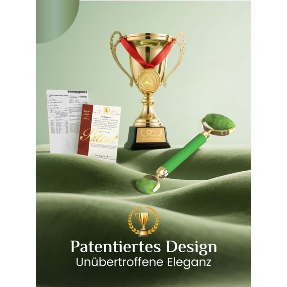Rena Chris Jade Gua Sha Stein und Gesichtsroller, Natürliche Jade Roller und Gua Sha Set zur Kieferkonturierung und Schwellungsreduzierung – Hautpflegegeschenk