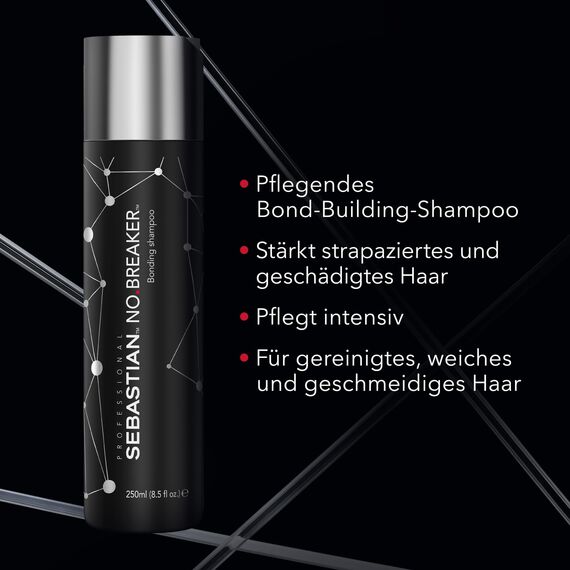 SEBASTIAN PROFESSIONAL NO.BREAKER Bonding Shampoo, Stärkt geschädigtes Haar, Intensive Pflege, Für weiches, geschmeidiges Haar, 250ml