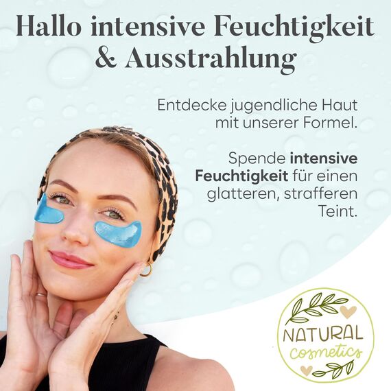 BLOOMORA Hyaluronsäure Augenpads (30 Paare) - Eye Pads mit Niacinamid & Augenpads Hyaluron - Augenpadz Gegen Augenringe - Augenringe Entfernen - Eye Patches