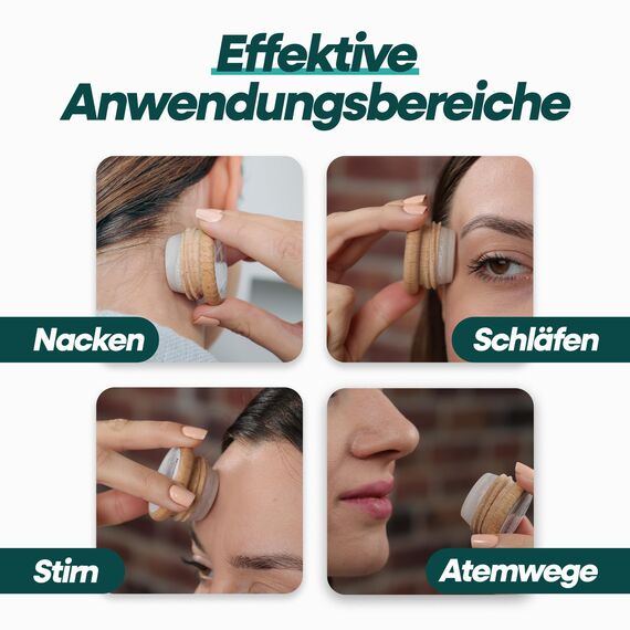 Mentholbox Mentholstein, Menthol Box, Migräne, erfrischende und kühlende Menthol-Macaron, zum Bestreichen von Stirn und Nacken, Menthol Spa Massage, reines Kristall-Menthol (2x6g)