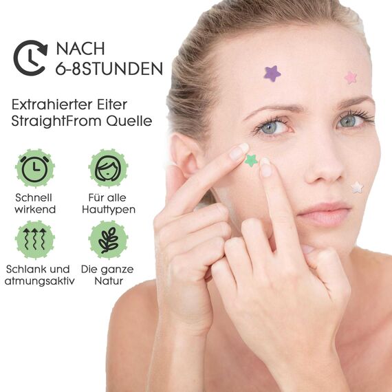 Pimple Patches Hydrokolloid Unsichtbare Pickel Patch mit Teebaumöl Tag und Nacht Verwenden Pimple Patch Akne Patches Wasserdichte Atmungsaktive Acne Patch Pflaster (480 Stück, Star)