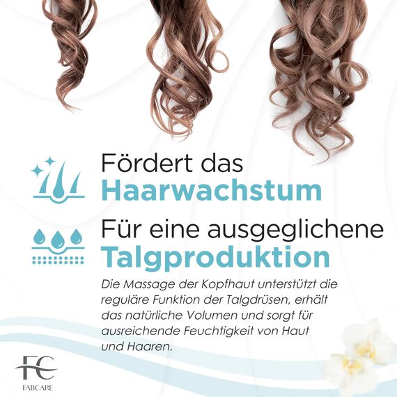 FABCARE Kopfhaut Massagebürste | Kopfmassage & Haarwachstum für alle Haartypen | Weizenstroh & Silikon | Kopfhaut Peeling für Nasses & Trockenes Haar | Blutzirkulation | Türkis
