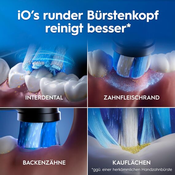 Oral-B iO Series 6 Elektrische Zahnbürste — Electric Toothbrush, Inkl. 3 Aufsteckbürsten und Reise-Etui — 5 Putzmodi für Zahnpflege, Zahnbürste Elektrisch, Designed by Braun, Grau