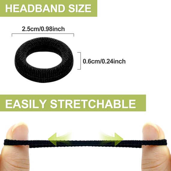 Hanyousheng 200 Stück Elastisch Haargummis Klein, Haargummis Mädchen, Mini Haargummi Schwarz, Zopfgummi Klein, Pferdeschwanz Inhaber Perfekt für Kinder, Babys, kleine Mädchen, Schwarz