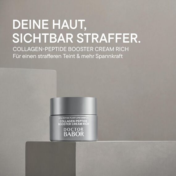 DOCTOR BABOR Collagen-Peptide Booster Cream | Feuchtigkeitsspendende Gesichtscreme für intensive Straffung | Anti-Falten Creme für sichtbar glatte Haut | Für Gesicht, Hals & Dekolleté | vegan| 50ml