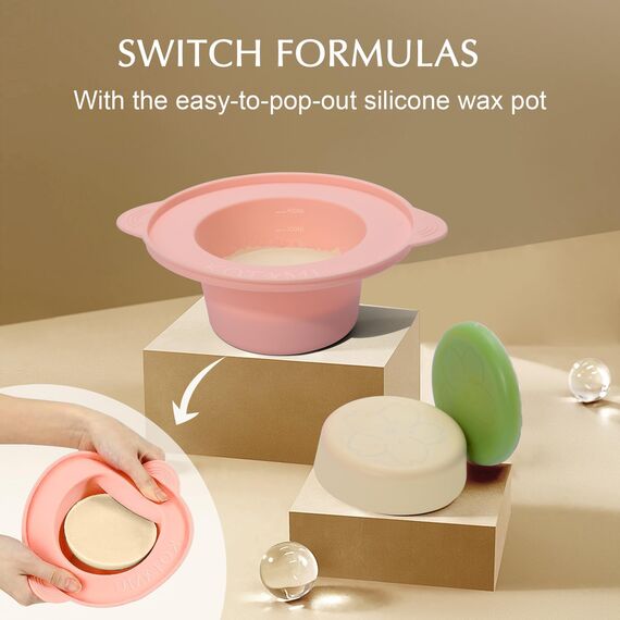 KOTAMU Waxing Set, Professionelles Digitales Wachswärmer, Silikonschale, 400g Wax, Wachs Haarentfernung Maschine für Augenbrauen, Wachswärmer für Den Heimsalon für Frauen und Männer