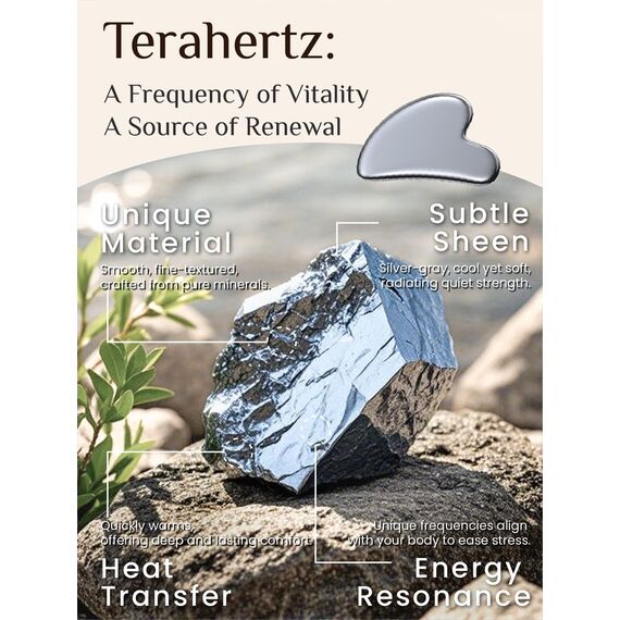 Rena Chris Terahertz Gua Sha Stein, Guasha Stein für Kieferlinien-Straffung und Reduzierung von Gesichtsschwellungen, Hautpflege-Geschenk – Silbergrau