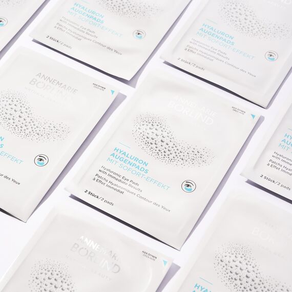 ANNEMARIE BÖRLIND Hyaluron Augenpads (6 x 2 Stk.) + LL REGENERATION Probe Sachets (die gesamte Pflegeroutine) – Intensive Feuchtigkeit, Sofort-Effekt gegen Augenringe und Schwellungen