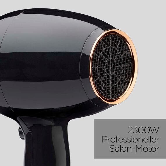 BaByliss Haartrockner Pro Power – Leistungsstarker 2300W Föhn, Professioneller Salon-AC-Motor, Anti-Frizz Ionen-Technologie, 3 Temperatureinstellungen & 2 Geschwindigkeitsstufen, Schwarz, D5245E