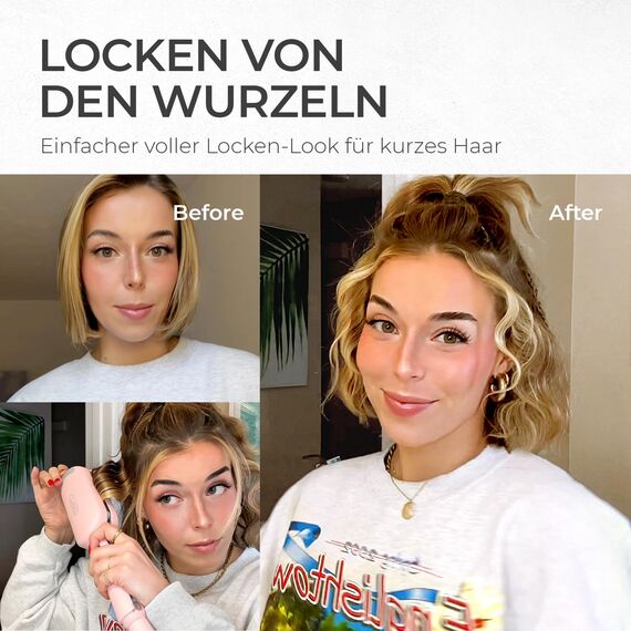 TYMO ROVY Welleneisen für haare, Lockenstab große Locken geeignet für Anfänger, Sofortiges Wellen, 32mm Ionen Keramik Hair Curler für Lange kurze Haare mit 4 Temperaturen LED-Anzeige, Gold