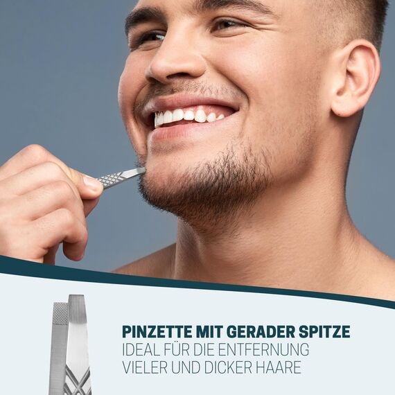 KLINGENHELD® Profi Pinzetten-Set mit ComfortGrip-Spitzen & Anti-Rutsch Griff - Maximaler Halt & höchste Präzision - inkl. Baumwoll-Etui 100% plastikfrei & nachhaltig - Pinzette Augenbrauen zupfen