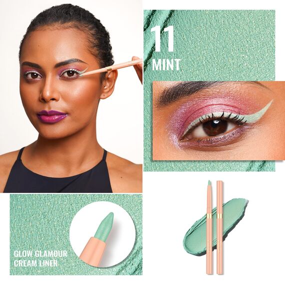 OULAC Grüner Eyeliner Wasserfest, Wischfester Matter Eye Liner Stift Hält 24 Stunden+, Hochpigmentierter Seidiger Drehbarer Kajalstift, Vegan (11) Mint