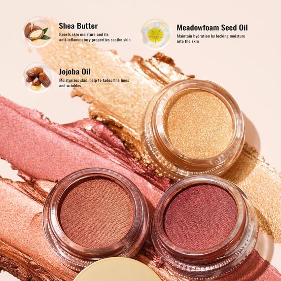 Oulac Glitzer Lidschatten Gold | Hochpigmentierter Feine Textur | Wasserfest & Langlebig | Metallisch schimmernde Finish | Verblendbar & Faltenfreies Augen-Makeup | Vegan | 06g (17) Spiritual Gold