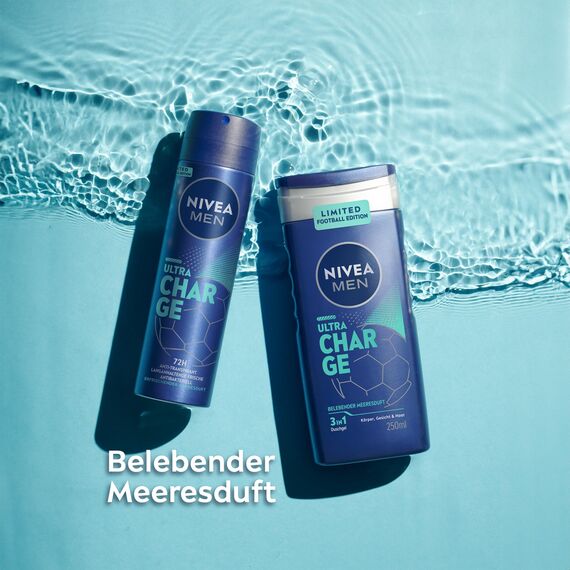 NIVEA MEN Deo Spray, Anti-Transpirant mit belebendem Meeresduft, zuverlässiges Deodorant mit 72h Schutz und 0% Ethylalkohol, Ultra Charge Limited Football Edition (150 ml)