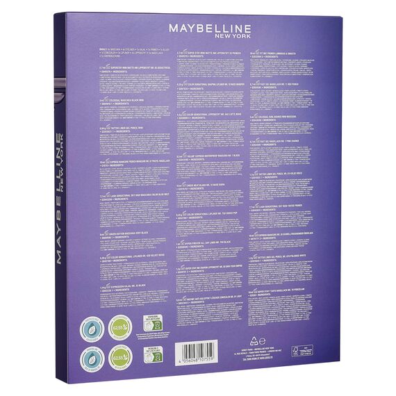 Maybelline New York Adventskalender 2024 31 Türchen, mit 31 Beauty-Überraschungen