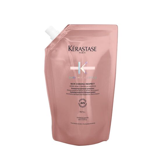 Kérastase Chroma Absolu Bain Chroma Respect, Schützendes Shampoo für coloriertes Haar, Haarpflege für feines bis mittleres gefärbtes Haar, Farberhaltend, Nachfüllpackung, 500 ml