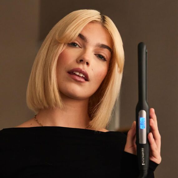 Remington Glätteisen [extra schmale Platten: für kurzes Haar, Pixies, Pony, Bart & kleine Locken] Haarglätter (Ultra-Pro-Keramikbeschichtung, LCD-Display,150-230°C) Bartglätter S5515