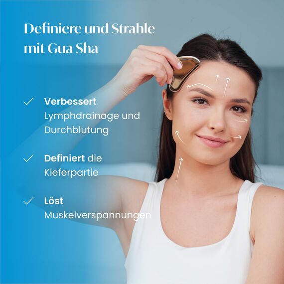 PLANTIFIQUE Gua Sha Edelstahl zur Formung der Kieferpartie und zur Reduzierung von Schwellungen - Gesichtsmassagegerät Guasha Stein - Face Massager